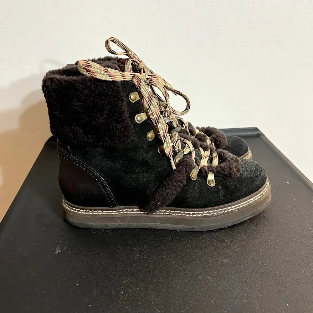 See By Chloe Black Shearling Boots Size 37